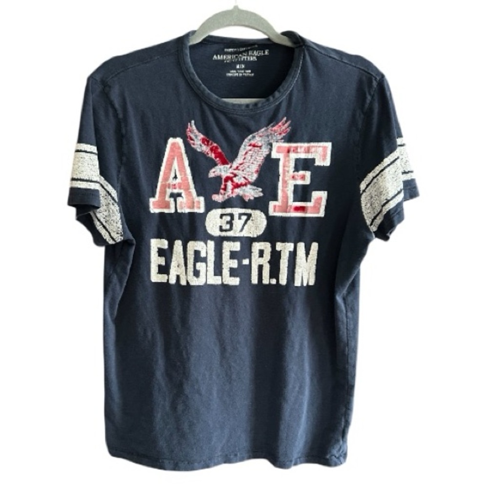 AMERICAN EAGLE Y2K Washed out Raised Letters‎ Tee T shirt M